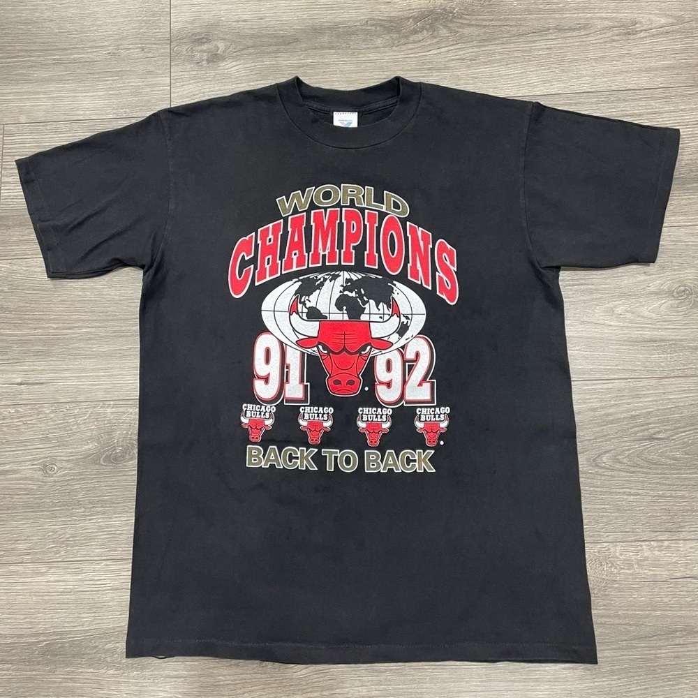 Vintage 1991 1992 Chicago‎ Bulls World Champions Artex Sz L Men's T shirt